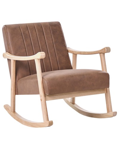 Fauteuil bascule cuir pu - fauteuil, à