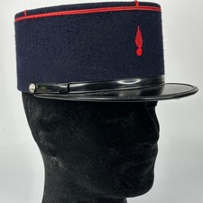 Vintage French Gendarme Policemans Blue & Red Felt Military Kepi Hat By Houssard