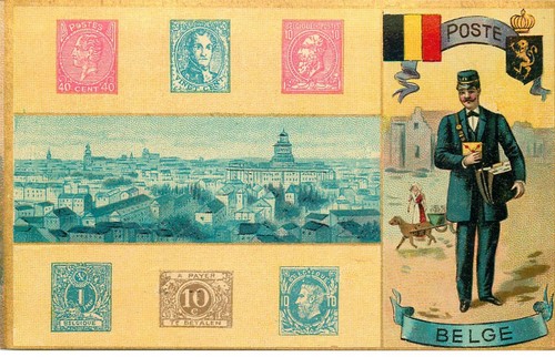 Carte postale poste belge - carte,