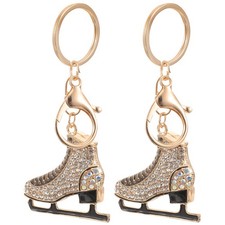  Porte-clés de patinage artistique suspendus en métal, adorables patins à glace,