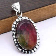 Arc en Ciel Solaire Quartz Gemme Ethnique Fait à la Main Pendentif Bijoux 0.9 "