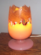 Vintage Scottish Vasart art glass table Tulip lamp vgc 1940S rewired PAT tested