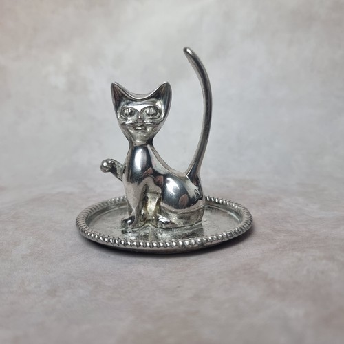 Porte bagues chat métal - chat, en