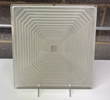 Kirlin Light Ceiling 12” Square Lensed Holophane Glass Shades Industrial Loft