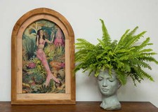 MER, DÉCORATION MURALE RUSTIQUE, SIRÈNE, VINTAGE, STYLE RÉTRO