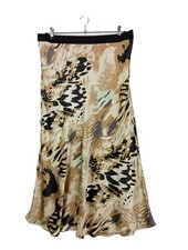 SUMMUM WOMAN Jupe mi-longue Dames Jupe T EU 44 blanc cassé-noir-brun