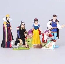👸 LOT 8 FIGURINES BLANCHE NEIGE 3/8 CM PVC IDÉAL COMME CADEAU