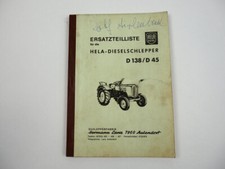 Lanz Hela D138 D45 diesel tractor spare parts list spare parts catalogue