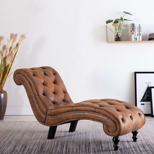 Chaise longue similicuir daim - chaise,