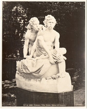 Italy, Palermo, Villa Giulia, Statua di Canaris Vintage Albumen Print.  Tirag