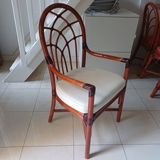 Fauteuil Bambou Rotin Corail/