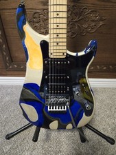 Vigier Excalibur Original HSS Electric Guitar Rock Art Blue/White/Orange Swirl