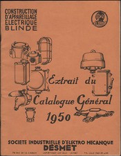 "LAMBERSART (59) CATALOGUE / ELECTRIC APPARATUS FACTORY armored "DESMET" 1950