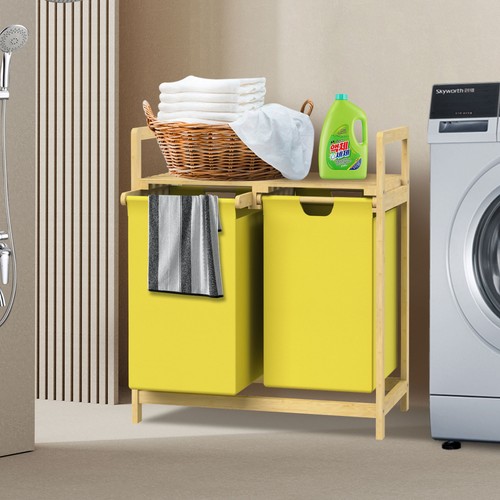 Panier linge bambou jaune - à,