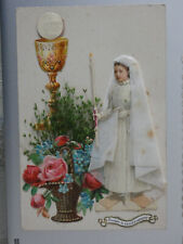 pious image communion / communicant bouquet decor cardboard and dried flowers