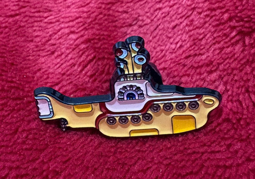 Yellow submarine enamel pin - submarine,