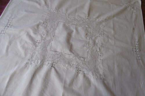 Nappe rétro avec - broderies, et