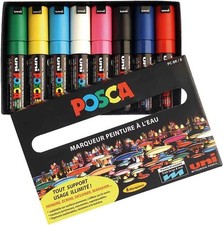 [PC8K/8] Posca Boîte de 8 marqueurs pointe large biseautée pc8k/8 8mm assorti
