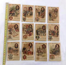 12 Anciennes chromos Chocolat Poulain Royaume Empire et République