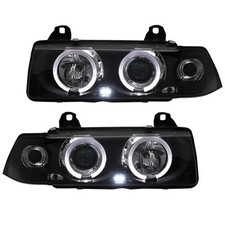 2 FEUX PHARE AVANT ANGEL EYES LED MONOBLOC BMW SERIE 3 E36 BERLINE