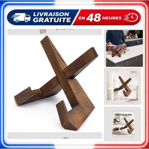 Porte livre bois rustique - porte-livre,