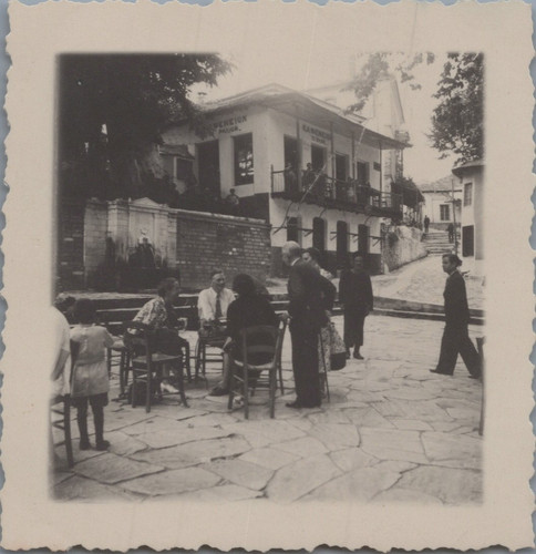 Grèce zagorá terrasse d un - grèce,,