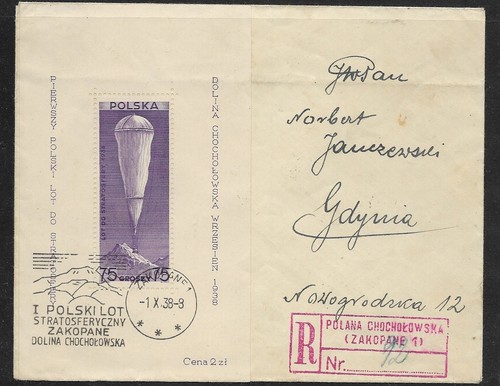Pologne lettre avec bloc - lettre,