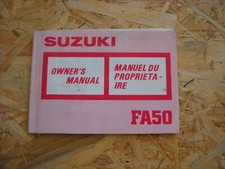 MANUEL DU PROPRIETAIRE MOTO SUZUKI FA50 - 1990