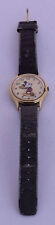 Unisex Mens Womans Vintage Lorus Mickey Mouse wrist Watch Gold Tone Leather