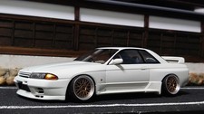Tamiya 1/24 Skyline R32 Model Car Custom Lowered 18-19" BBS LM Gold Wheels