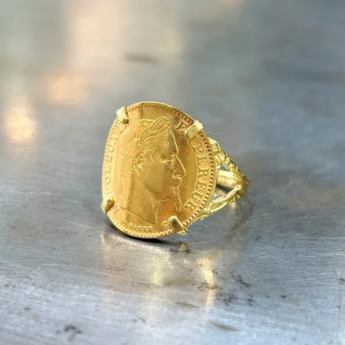 Bague pièce jaune 750 - or,