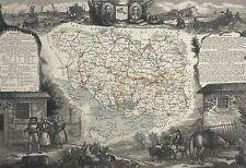 Morbihan département carte originale de 1850 France Bretagne