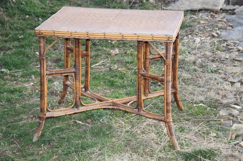 Table rotin bambou perret - table, &