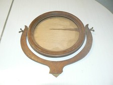 OLD PSYCHE WOOD OAK ROUND SWIVEL EBENISTERIE FURNITURE VINTAGE RESTORATION