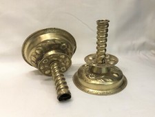Pair of high era LOUIS XIII brass candle holders 17th century 18th no bronze