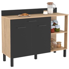 Buffet bas de cuisine 120 CM CINA plan de travail H.83 cm 2 portes + tiroir faço