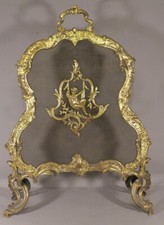 Charles Casier, Napoleon III Era Gold Bronze Fireplace Wall