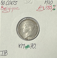 BELGIQUE - 50 CENTS 1910 - Pièce de Monnaie en Argent // Qualité : TTB