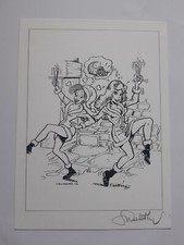 ex libris signed Walthery Rubine et cie black and white 16 x 22 cm