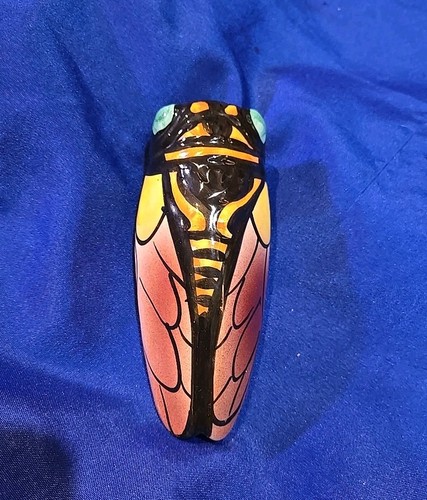 Vintage french majolica cicada - vintage,