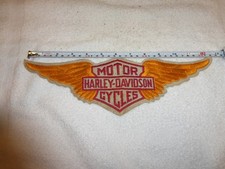 Vintage Harley-Davidson Patch Motorcycle Bar Shield Red Letters Orange Wings
