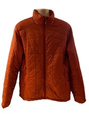 NEW! Forclaz Decathlon Puffer Jacket Mens Orange Trek 100 Hiking Lightweight