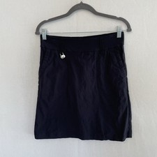 DAILY SPORTS Womens Size 4 Black Golf Skort Attached Ball Marker Pockets Stretch