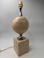 Lampe en travertin et métal