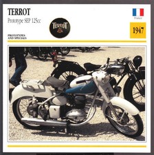 1947 Terrot Prototype SEP 125cc France Motorcycle Photo Spec Sheet Info Card