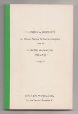 Belgium, Les MARQUES POSTALES de GUERRE en BELGIQUE Tome 3 1918-1940