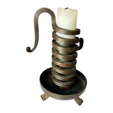 Antique wrought iron cellar rat, antique candle holder