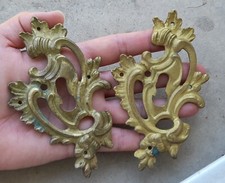 2 ANCIENNES ENTRÉES DE CLÉ SERRURE DE MEUBLE en bronze ou laiton   N°50A