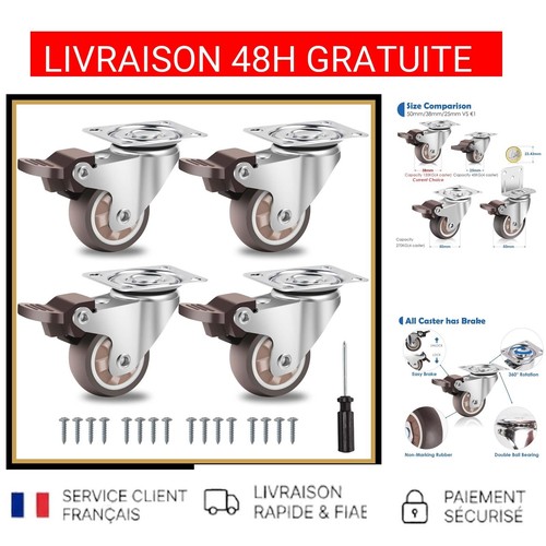 Roulettes pivotantes 38mm avec - pivotantes,