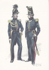 Carte Militaire Uniforme Belge Génie Officier des Sapeurs mineurs 1830